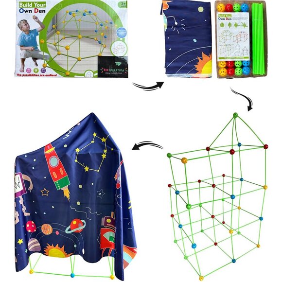 Space Themed Fort Building Kit for Kids Ages 3+ - Picture 3 of 6